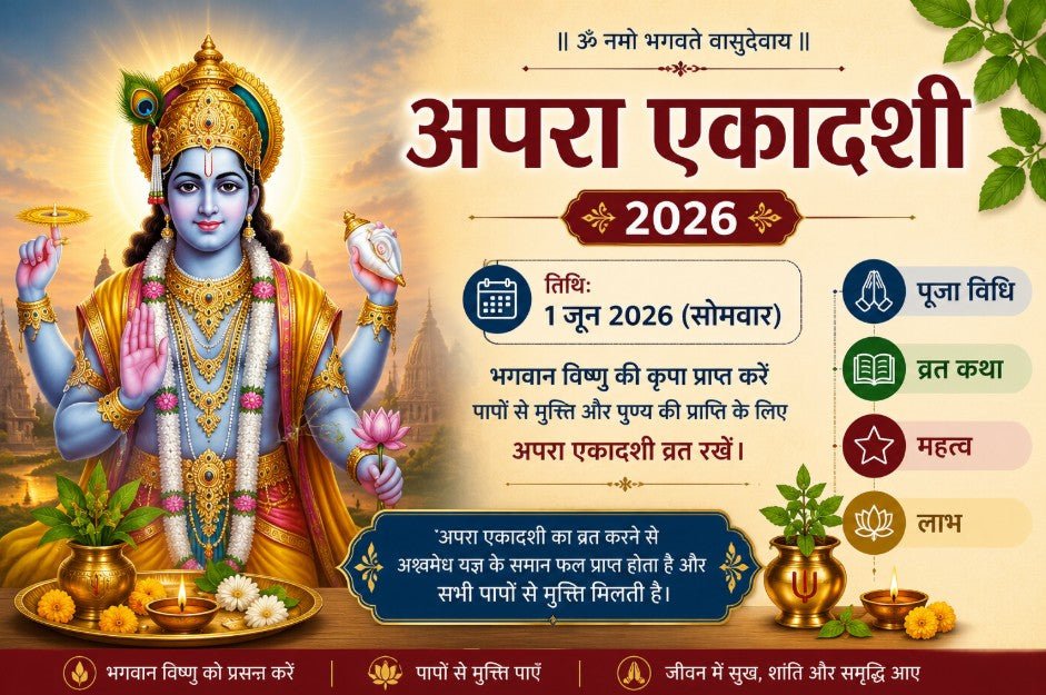 अपरा एकादशी 2026: तिथि, पूजा विधि, व्रत कथा, महत्व और शुभ मुहूर्त - Divinecart.in