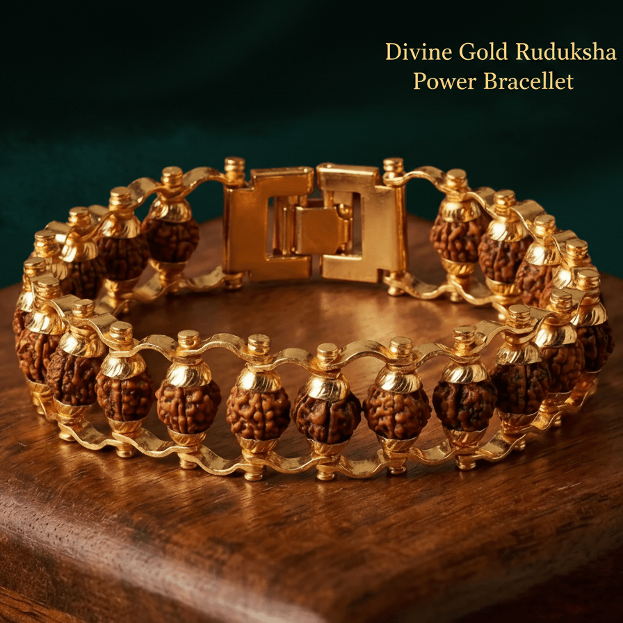 Divine Gold Rudraksha Power Bracelet - Divinecart.in