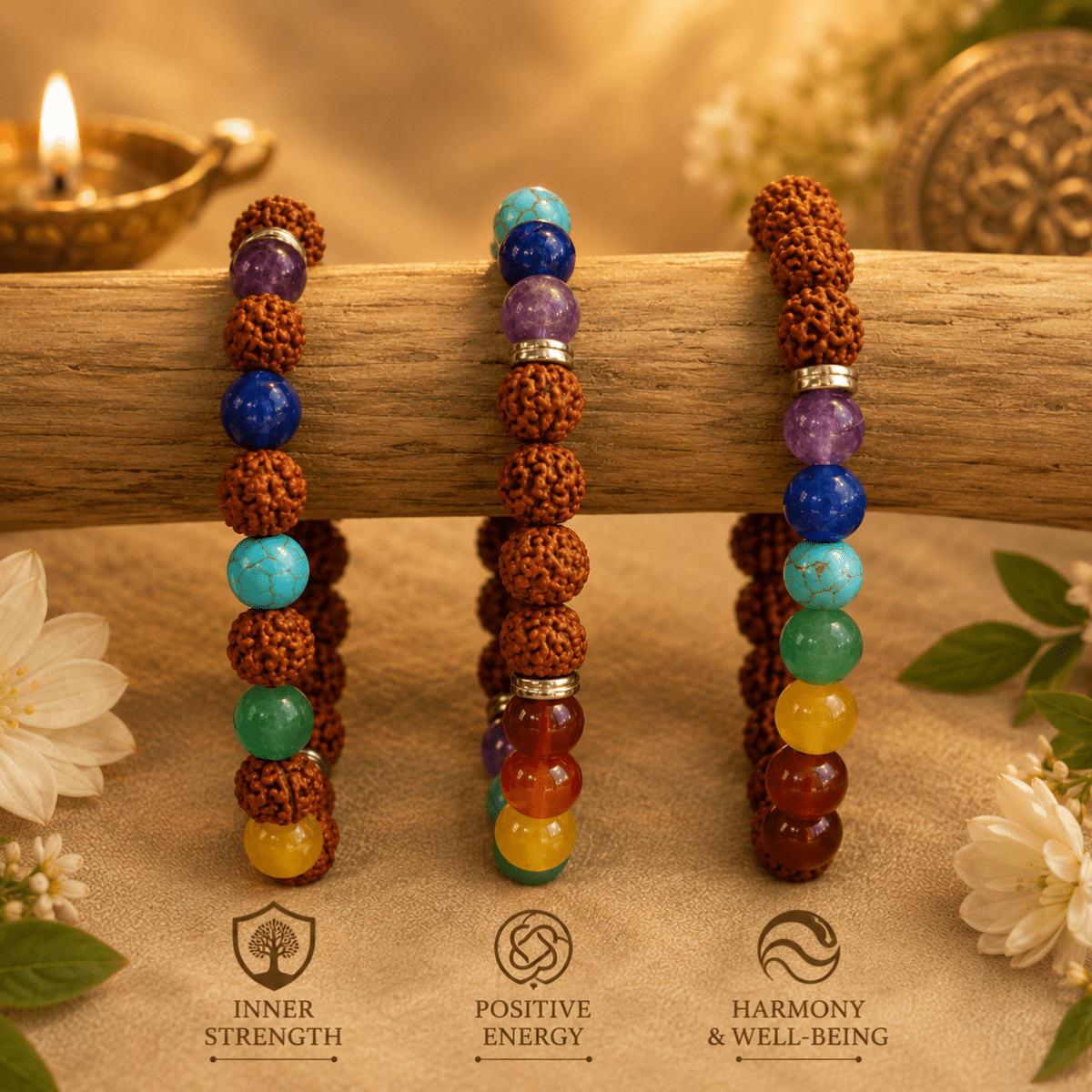 Divya Chakra Rudraksha Harmony Bracelet - Divinecart.in