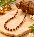Shiv Kripa Gold - Plated Red Sandalwood Mala - Divinecart.in