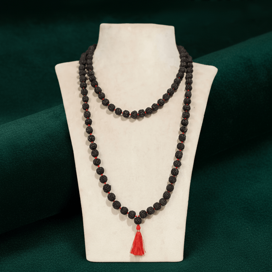 Shiv Mystic Black 108 Rudraksha Mala - Divinecart.in