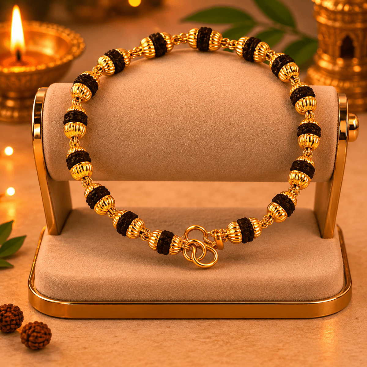 Shivanshi Gold Rudraksha Bracelet - Divinecart.in