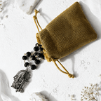 Silver Plated Karungali Mala | Original Karungali Wood Mala for Spiritual Growth | Divinecart - Divinecart.in
