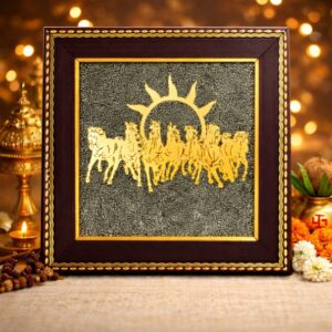 7 horses on raw pyrite frame