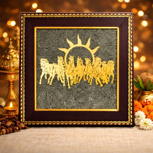 7 horses on raw pyrite frame